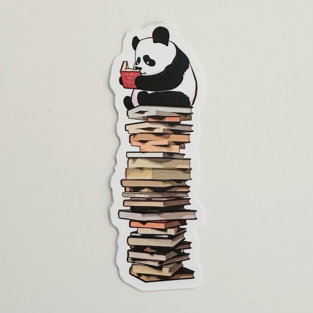 10/$10 Panda On Books Sticker
